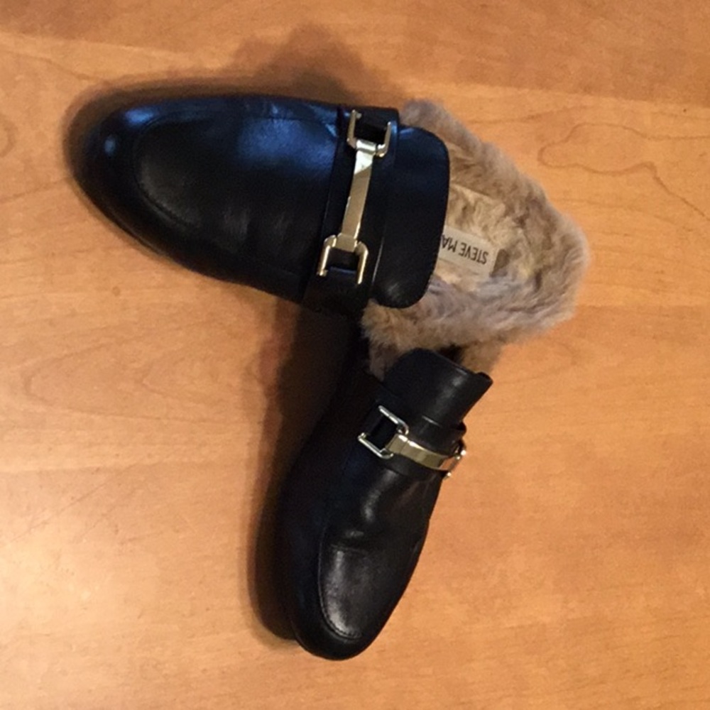 Steve Madden slip on fur lined loafers